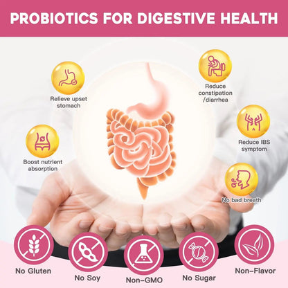 NATURE TARGET Probiotics for Women Probiotic Powder - 50 Billion CFUs, 13 Strains Supports for Digestive Vaginal Health, Bloating Relief, 30 Stick Packs - Maple Wellness Supplements