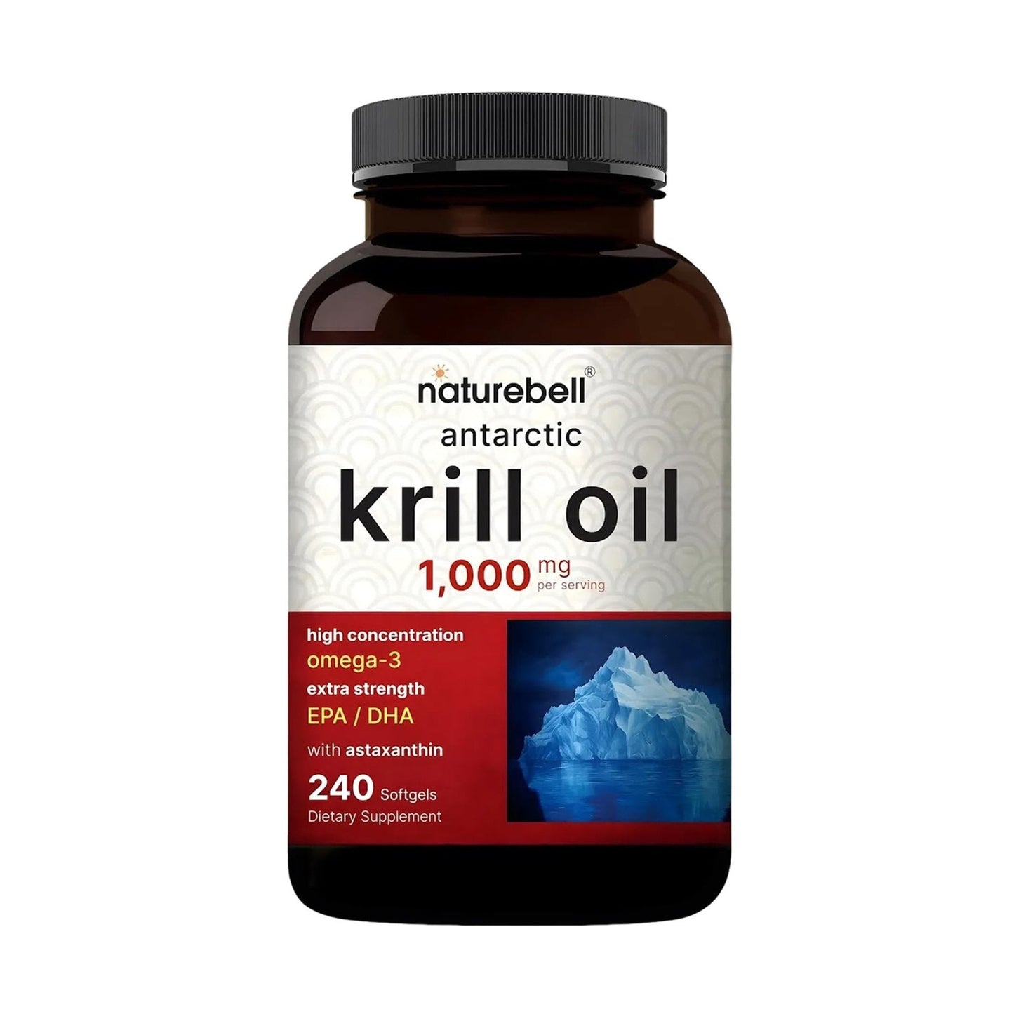 NatureBell Antarctic Krill Oil 1,000mg - 240 Softgels - Omega-3 Heart, Joint & Immune Health Support* - Maple Wellness Supplements