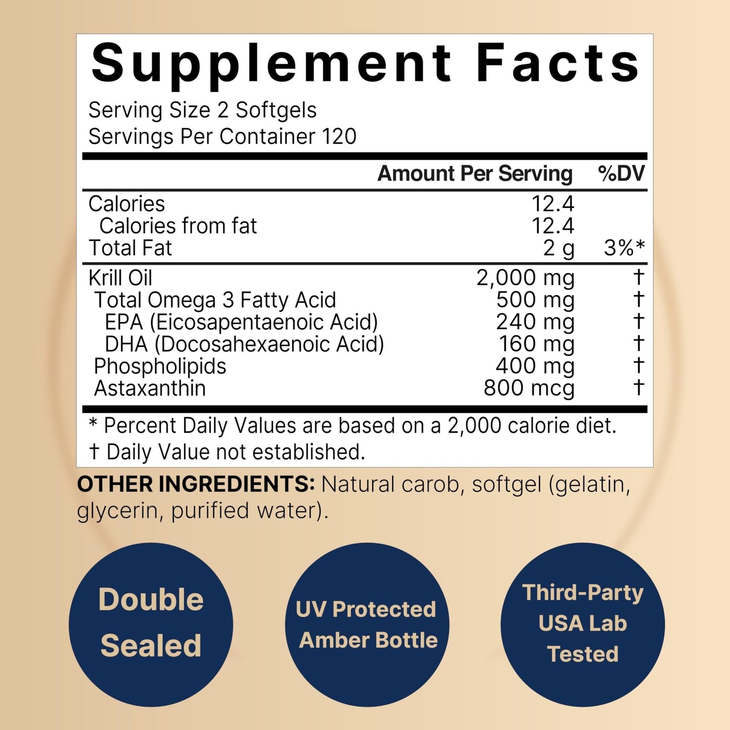 NatureBell Antarctic Krill Oil 2000mg Supplement, 240 Softgels, 3X Strength Natural Source of Omega-3s, EPA 240mg + DHA 160mg + Astaxanthin 800mcg - Maple Wellness Supplements