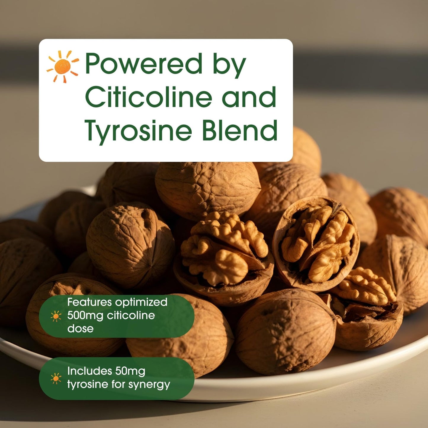 NatureBell Citicoline 500mg - 120 Capsules - Brain Function Support for Adults - Memory & Focus Aid with CDP Choline & Tyrosine - Fast-Absorbing Formula - Maple Wellness Supplements