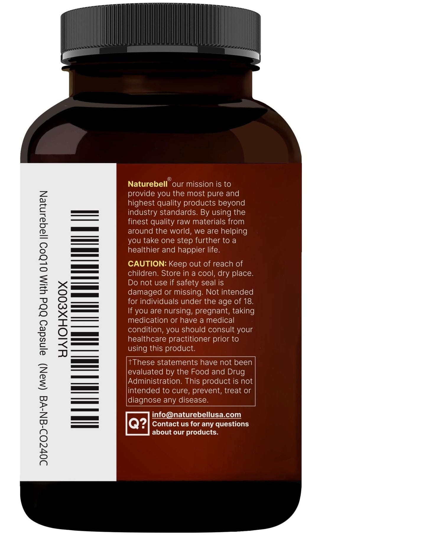 NatureBell CoQ10 200mg with PQQ, 240 Veggie Capsules | Stable High Absorption Form – Antioxidant Support for Heart, & Energy Health - Maple Wellness Supplements