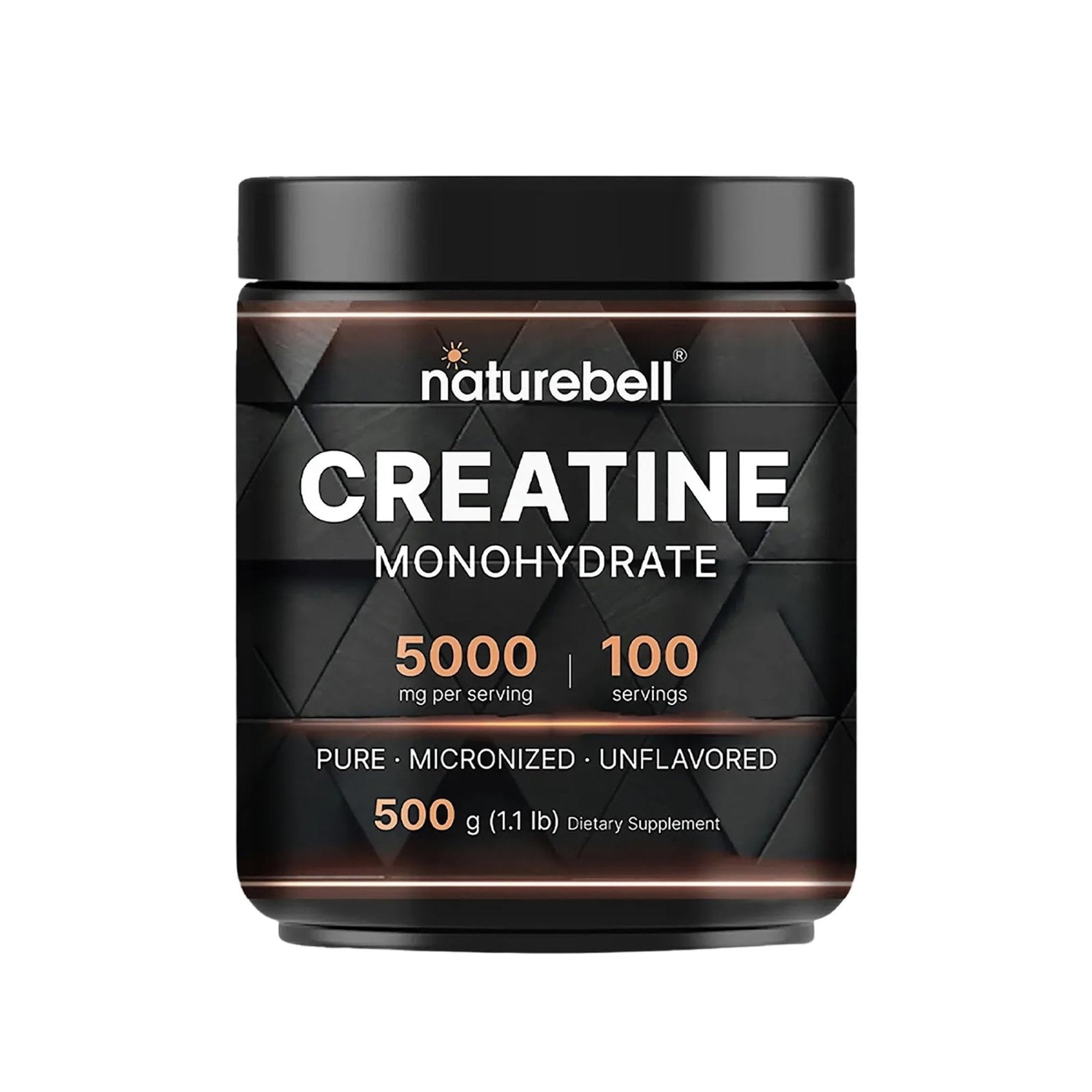 NatureBell Creatine Monohydrate Powder - 500g - Micronized Powder - Delivers 5,000mg Creatine Per Serving - Pre-Workout or Post-Workout Support* - Maple Wellness Supplements