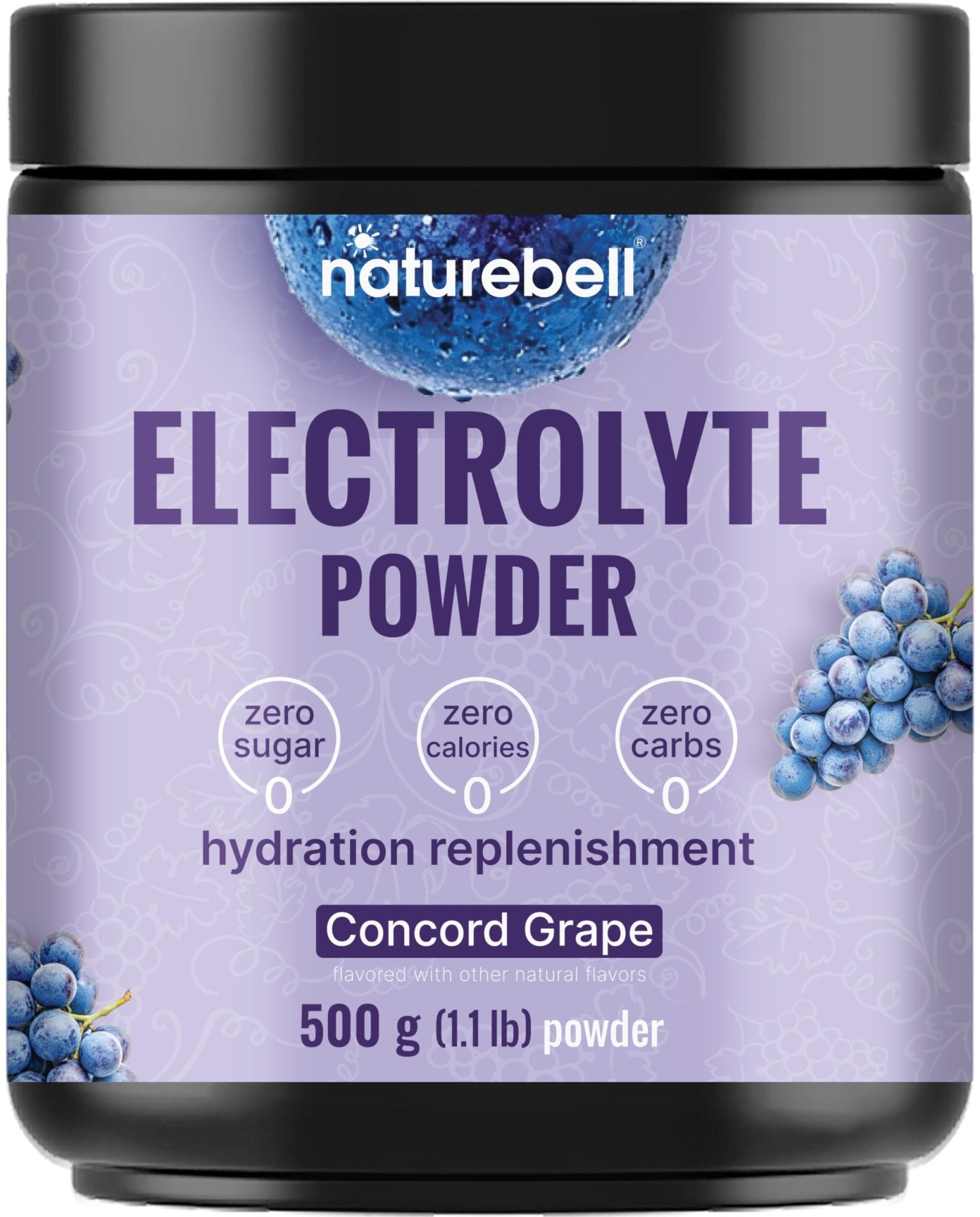 NatureBell Electrolytes Powder No Sugar, 500g (76 Servings) | Keto Fast Hydration Powder, Carnivore-Friendly Electrolyte – 1,000mg High Potassium, Minerals, - Maple Wellness Supplements