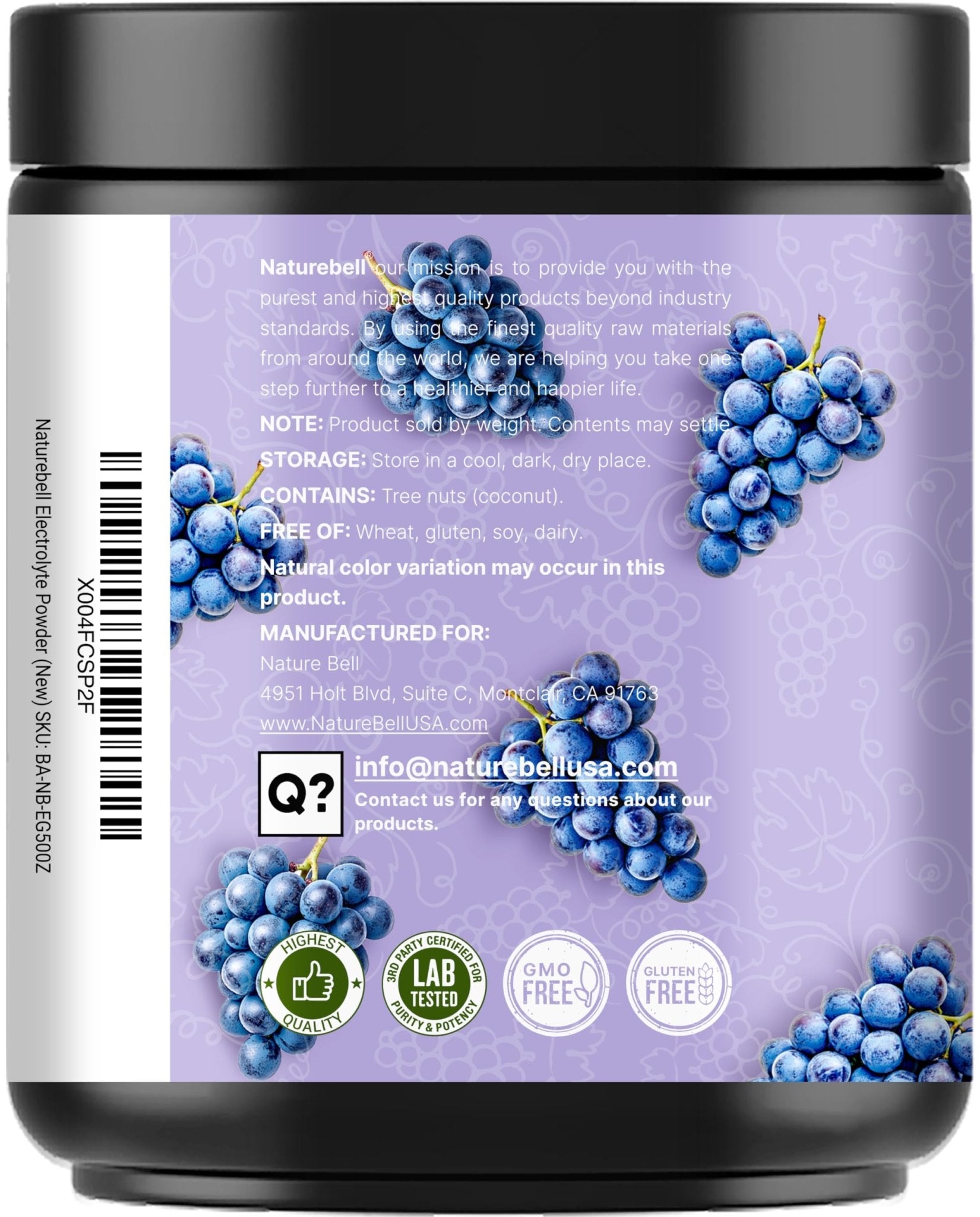 NatureBell Electrolytes Powder No Sugar, 500g (76 Servings) | Keto Fast Hydration Powder, Carnivore-Friendly Electrolyte – 1,000mg High Potassium, Minerals, - Maple Wellness Supplements