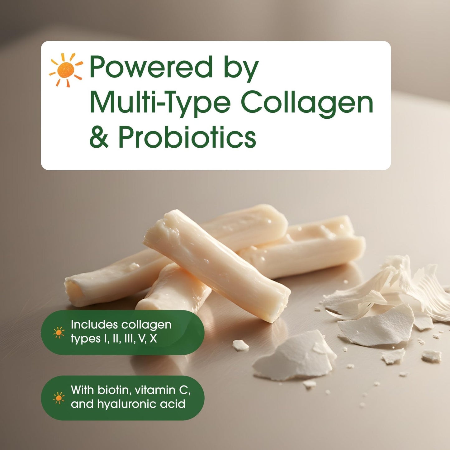 NatureBell Multi Collagen Complex - 300 Capsules - 5 Collagen Peptides (Type I, II, III, V, X), Hyaluronic Acid, Biotin & Probiotics - Maple Wellness Supplements