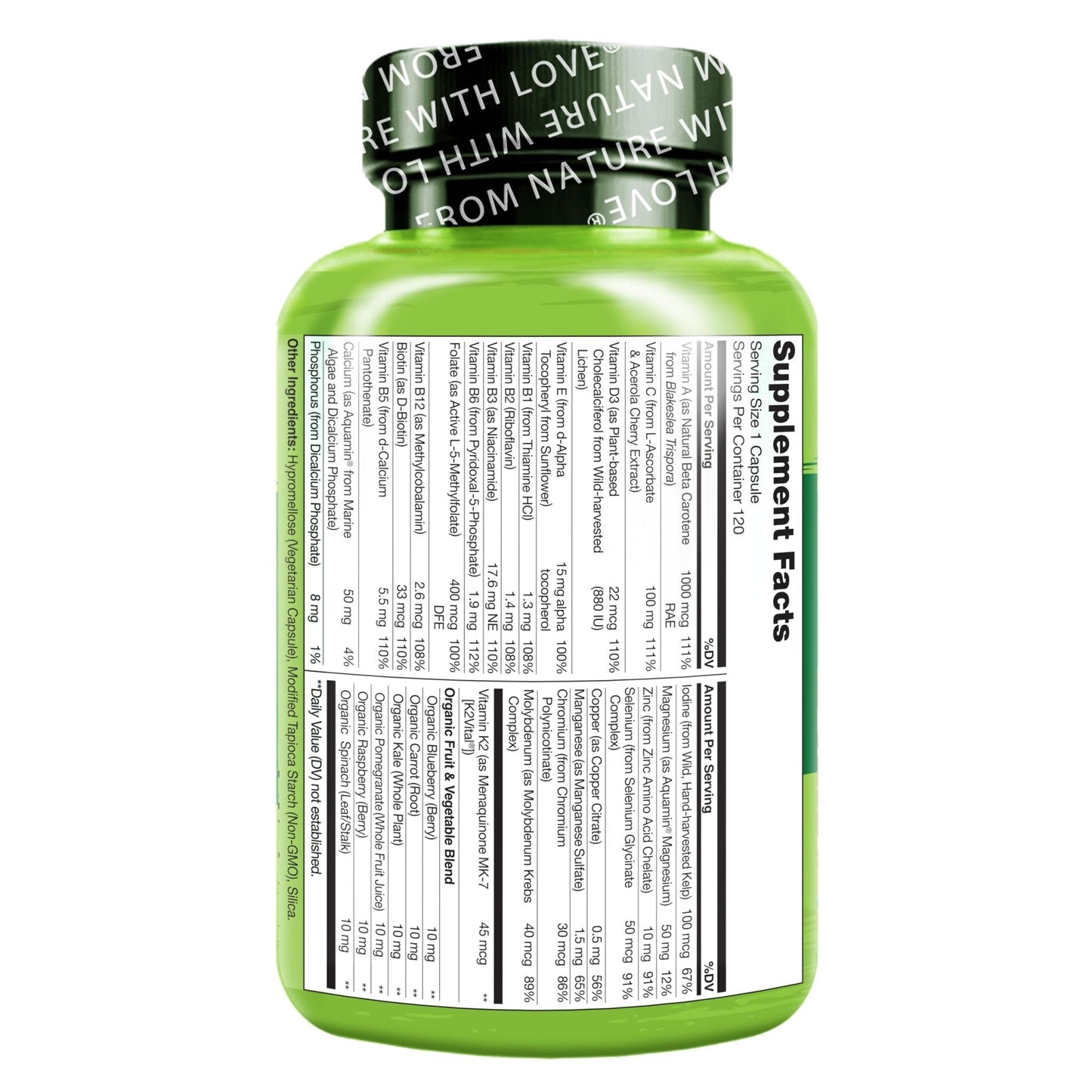 NATURELO Mens Multivitamins - One Daily Multivitamin for Men with Vitamins, Minerals & Organic Whole Foods, Boost Energy & Health - Maple Wellness Supplements