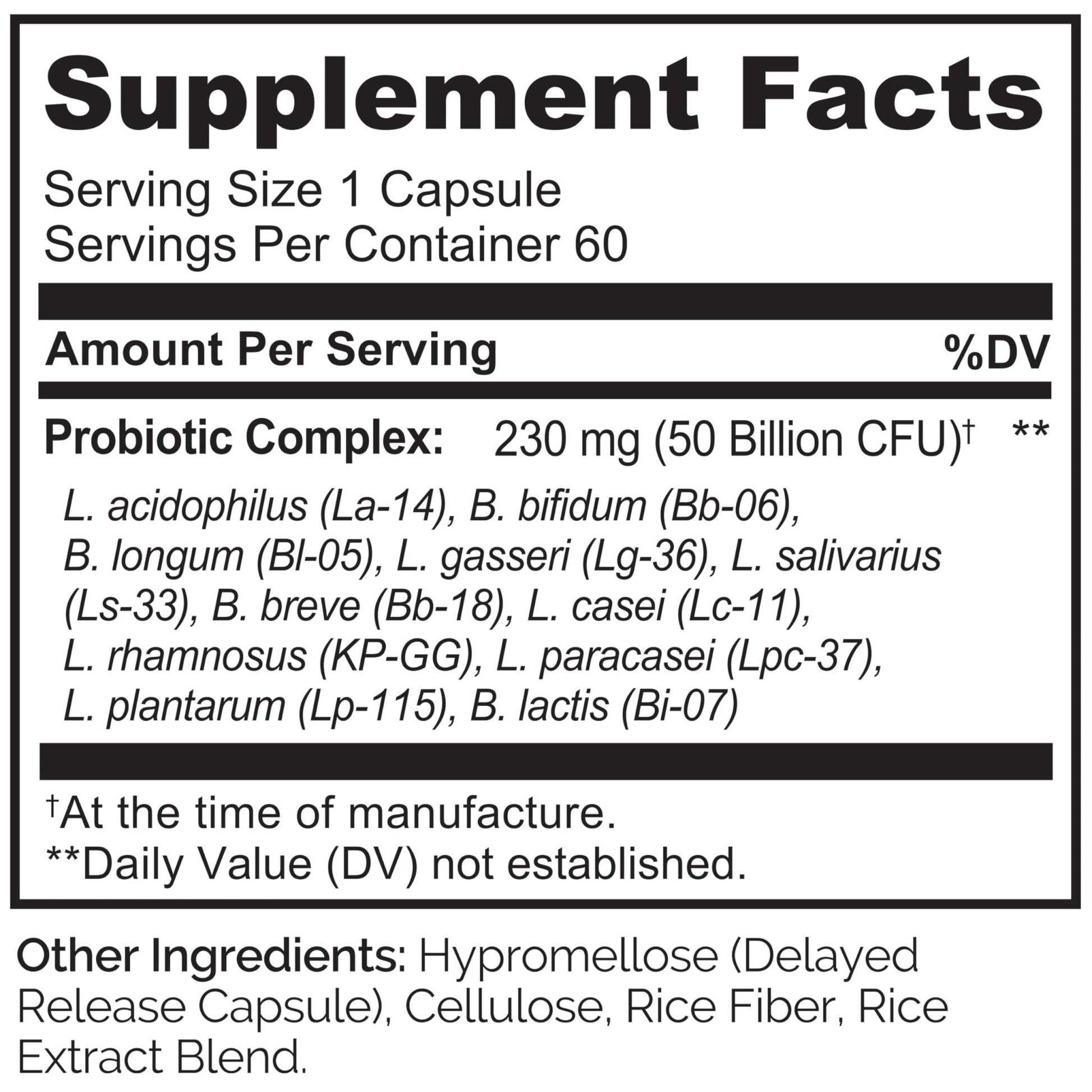 NATURELO Probiotics for Digestive Health - 50 Billion CFU, 11 Strains, Daily Use Supplement - Boosts Immune System, Delayed Release, - Maple Wellness Supplements