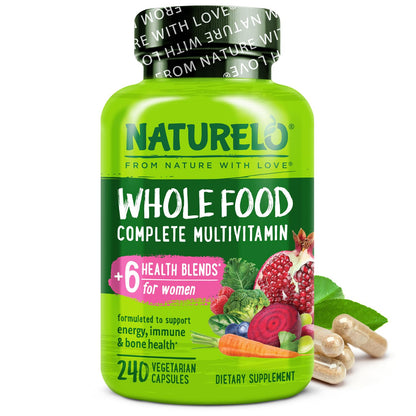 NATURELO Whole Food Multivitamin for Women - with Vitamins, Minerals, & Organic Extracts - Supplement for Energy and Heart Health - Maple Wellness Supplements