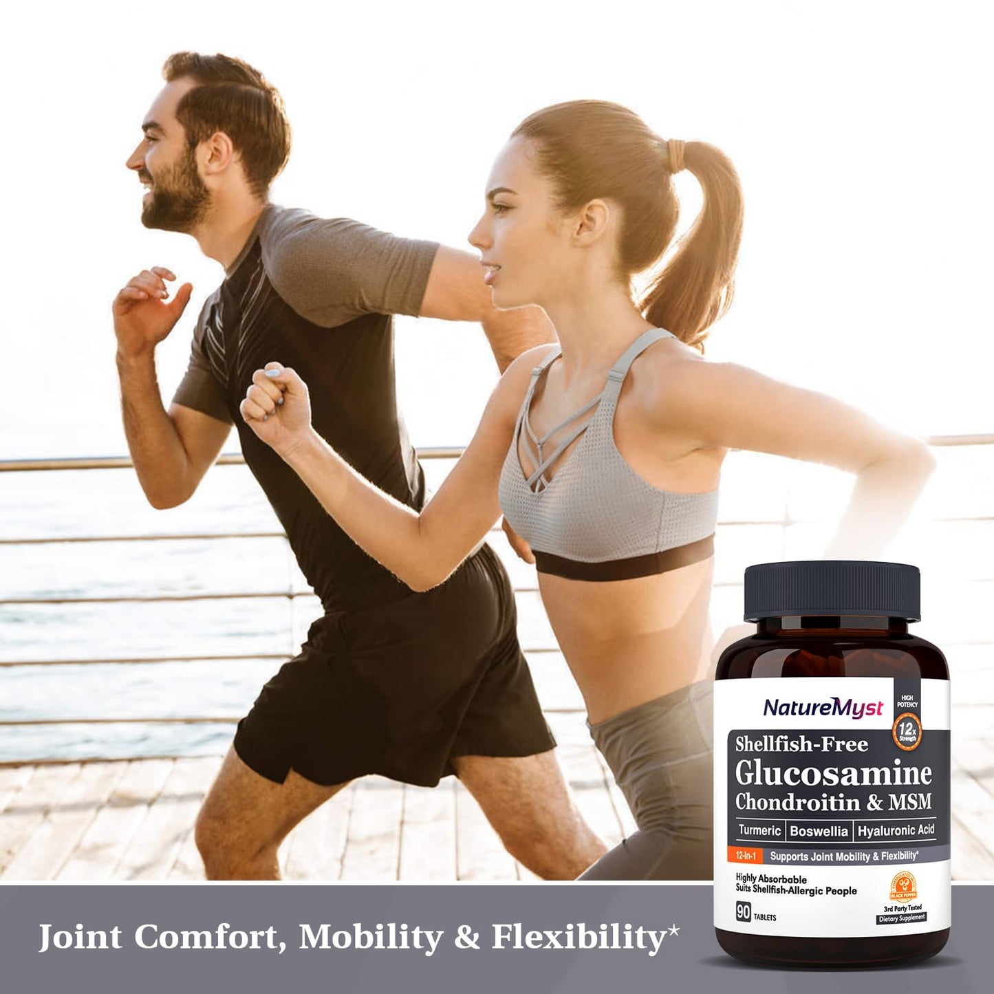 NatureMyst Glucosamine Chondroitin & MSM, Turmeric, Boswellia, Collagen, Hyaluronic - Maple Wellness Supplements