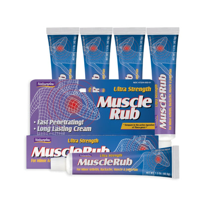 Natureplex Ultra Strength Muscle Rub Cream 1.5 oz (Pack of 5) – Menthol & Methyl Salicylate, Fast-Penetrating, Long-Lasting Relief for Muscle & Joint Discomfort (Minor Aches, Backache, Strains) - Maple Wellness Supplements