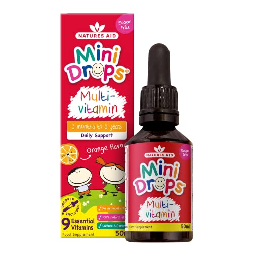 Natures Aid Mini Drops Multi-vitamin for Infants and Children, Sugar Free, 50 ml - Maple Wellness Supplements