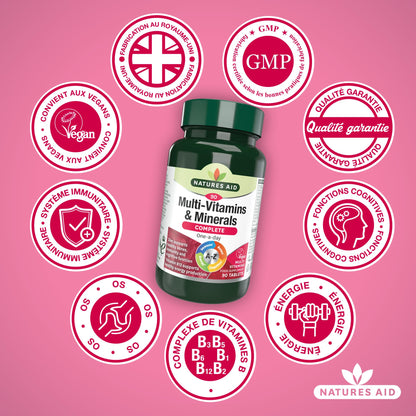 Natures Aid Multivitamins and Minerals, 90 Count (Pack of 1), (Packing may vary) - Maple Wellness Supplements