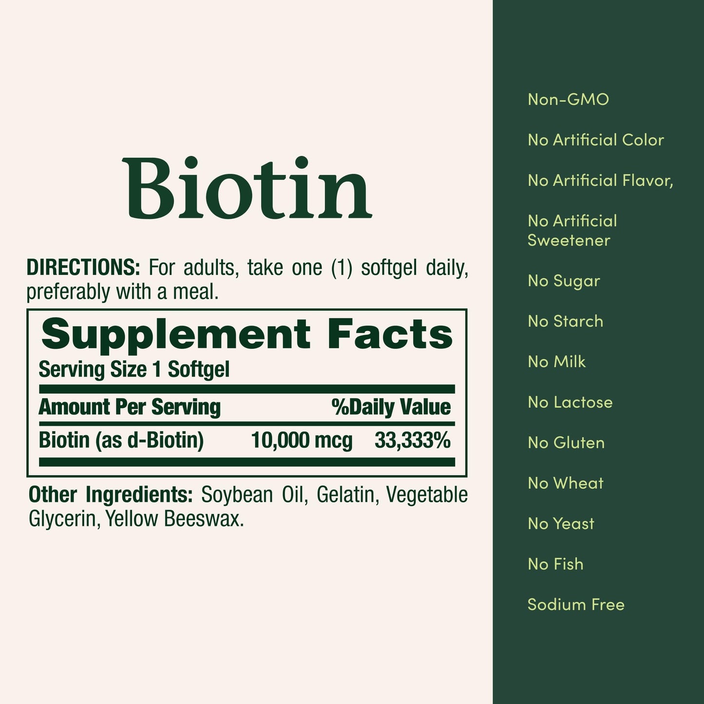 Nature's Bounty Biotin Hair Skin and Nails Vitamins, Supports Healthy Hair, Skin and Nails, 10,000 mcg, 120 Softgels (Pack of 1) - Maple Wellness Supplements