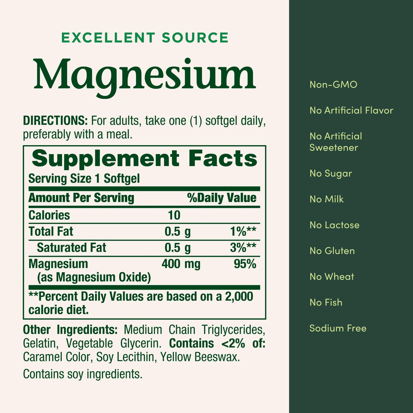 Nature's Bounty Magnesium 400 mg Softgel, Whole Body Support, Magnesium Supplements for Men and Women, Heart, Nerve & Bone Health, 75 Softgels (Pack of 1) - Maple Wellness Supplements