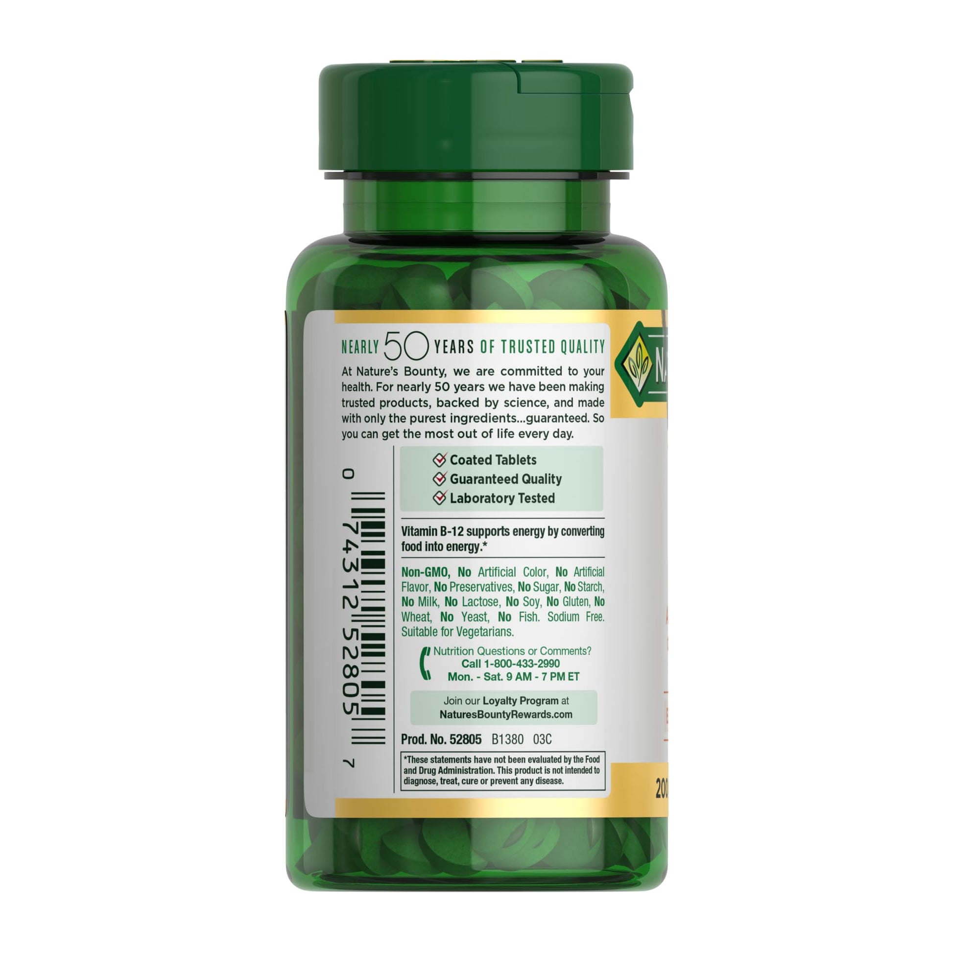 Nature's Bounty Vitamin B12 1000 mcg Supplements, Supports Energy Metabolism, 200 Ct - Maple Wellness Supplements