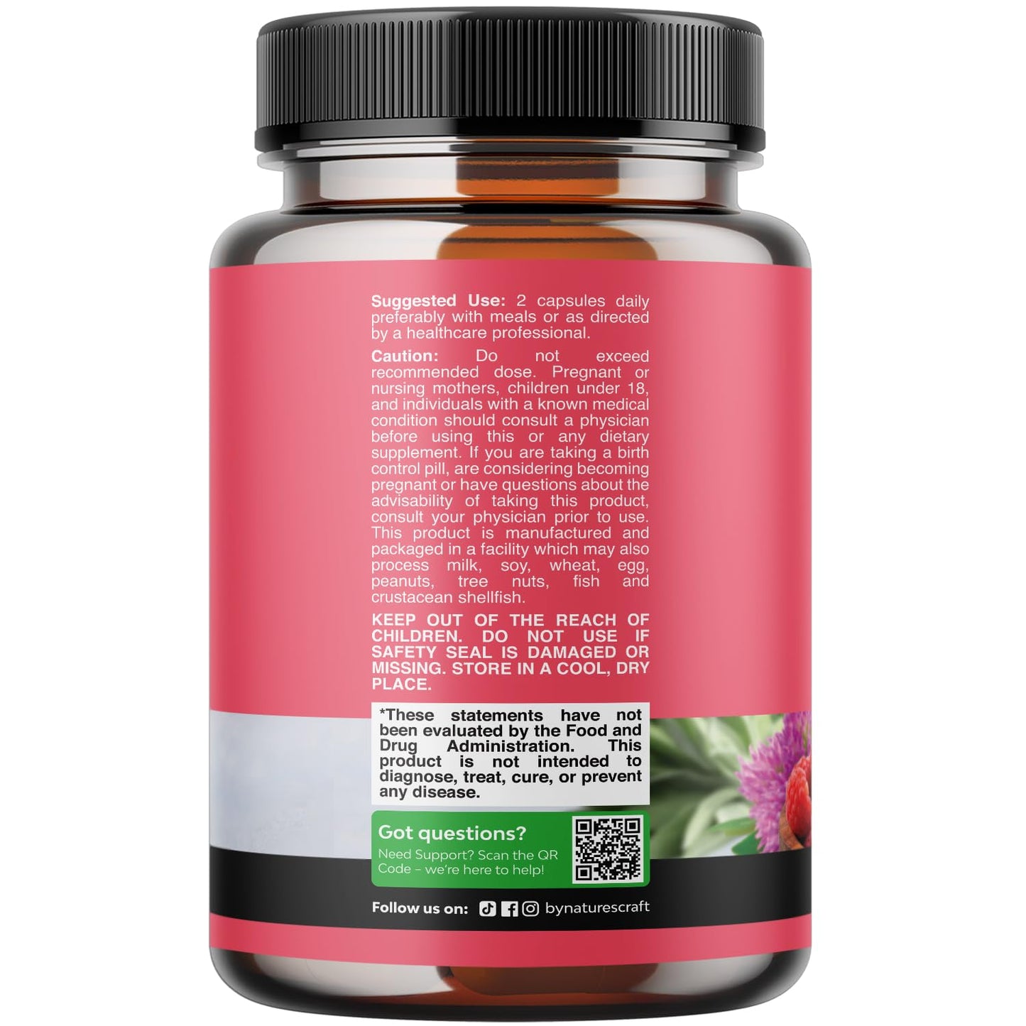 Natures Craft Complete Herbal Menopause Supplement for Women - Female Hormone Balance Capsules for Night Sweats Hot Flashes & Mood Swings with Dong Quai - Maple Wellness Supplements