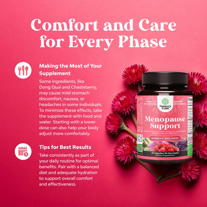 Natures Craft Complete Herbal Menopause Supplement for Women - Female Hormone Balance Capsules for Night Sweats Hot Flashes & Mood Swings with Dong Quai - Maple Wellness Supplements