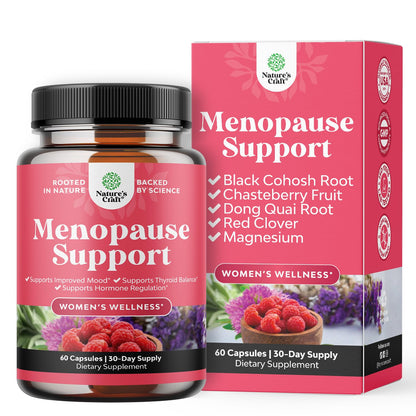 Natures Craft Complete Herbal Menopause Supplement for Women - Female Hormone Balance Capsules for Night Sweats Hot Flashes & Mood Swings with Dong Quai - Maple Wellness Supplements