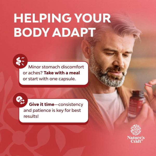 Natures Craft Red Yeast Rice with CoQ10 Supplement - Advanced Healthy Heart & Healthy Cholesterol Levels Formula for Men & Women - Red Yeast Rice Capsules with 1200 mg - Maple Wellness Supplements