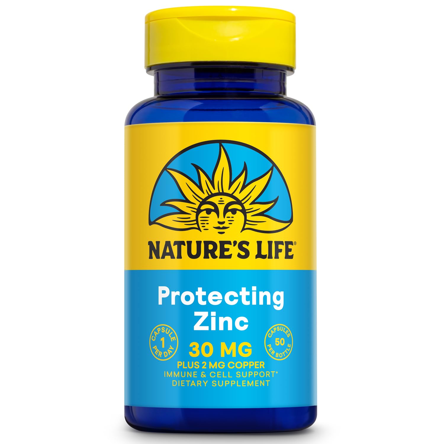 Nature's Life Zinc Picolinate 30mg Plus 2mg of Copper - Chelated Zinc Supplement for Immune, Cardiovascular, Skin, Cellular Function, and Muscle Support - 60-Day Guarantee - 50 Servings, 50 Capsules - Maple Wellness Supplements