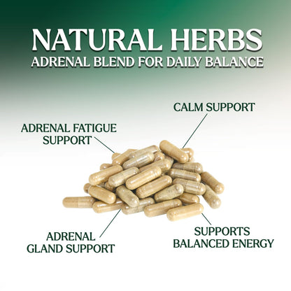 Nature's Nutrition Adrenal Support Supplements Cortex Complex, Best Energy Supplement, Supports Health & Energy Levels, Daily Ashwagandha for Women & Men, Supports Immune System, 120 Capsules - Maple Wellness Supplements