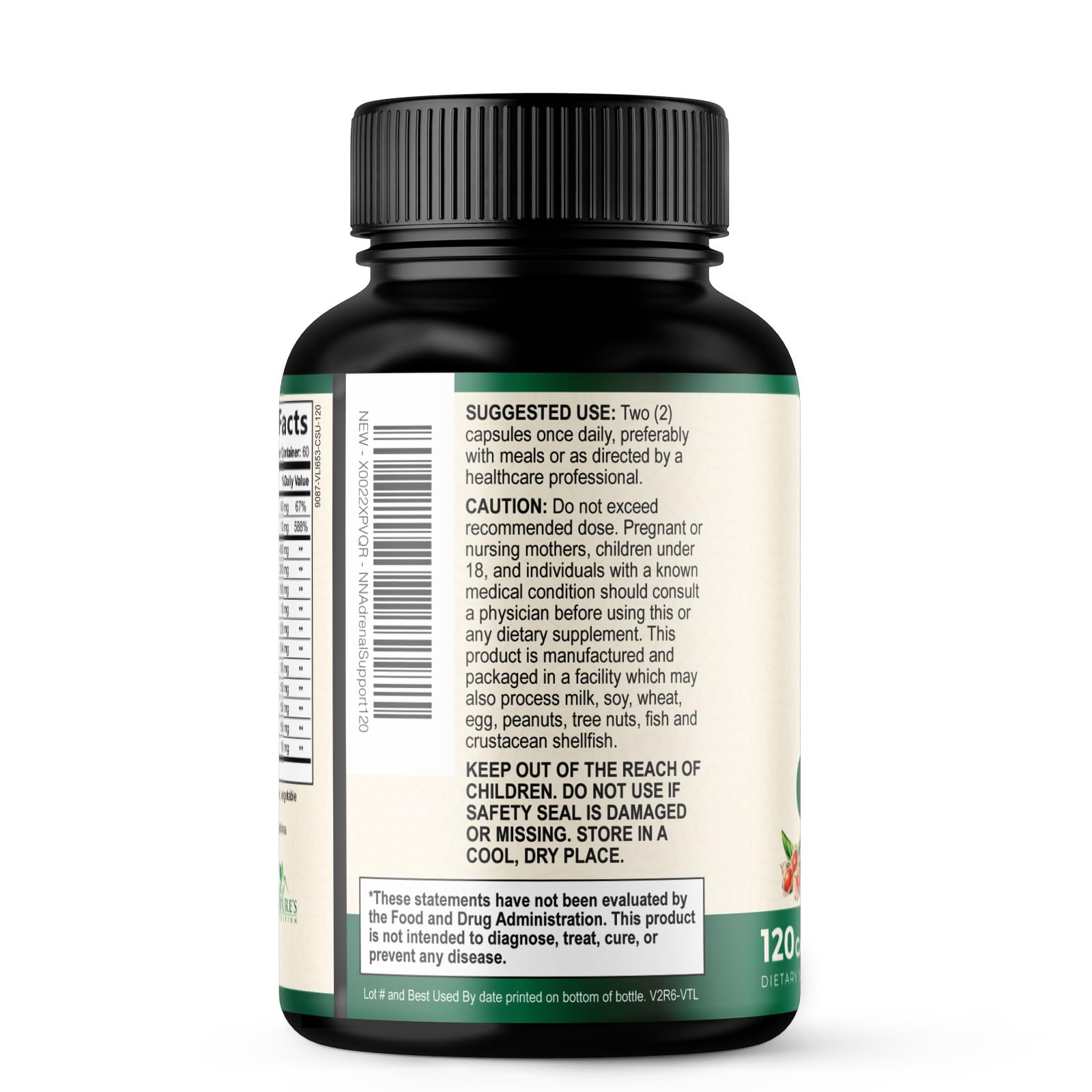 Nature's Nutrition Adrenal Support Supplements Cortex Complex, Best Energy Supplement, Supports Health & Energy Levels, Daily Ashwagandha for Women & Men, Supports Immune System, 120 Capsules - Maple Wellness Supplements