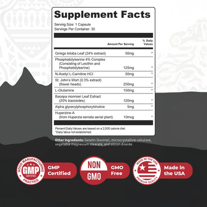 Nature’s NutriWave TribalForce X – Daily Botanical Supplement with Ginkgo Biloba, Bacopa, & Amino Acids – Non-GMO, Natural & Stimulant-Free Formula, Made in USA – 30 Capsules, 1 Month Supply - Maple Wellness Supplements