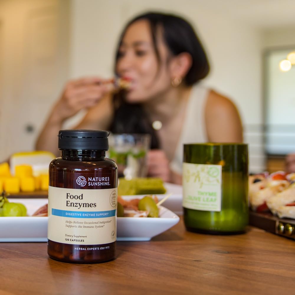 Nature's Sunshine Food Enzymes - Digestive Support with Prebiotics and Probiotics for Gut Health - Digestive Enzyme Supplement for Digestive Health - Maple Wellness Supplements