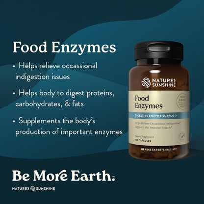 Nature's Sunshine Food Enzymes - Digestive Support with Prebiotics and Probiotics for Gut Health - Digestive Enzyme Supplement for Digestive Health - Maple Wellness Supplements