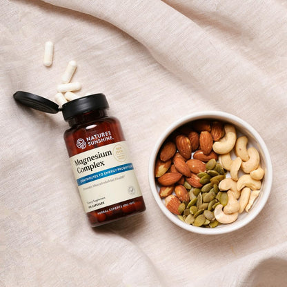 Nature’s Sunshine Magnesium Complex - High Potency Magnesium Supplement with Citrate & Malate for Relaxation, Optimal Absorption, Muscle Function, Energy Production - 50 Servings (100 Capsules) - Maple Wellness Supplements