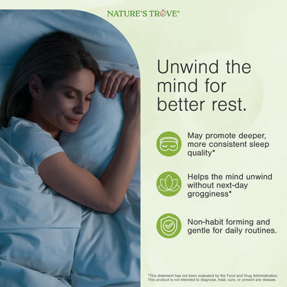 Nature's Trove L-Theanine 200mg Super Value Size - 365 Vegetarian Capsules - Maple Wellness Supplements