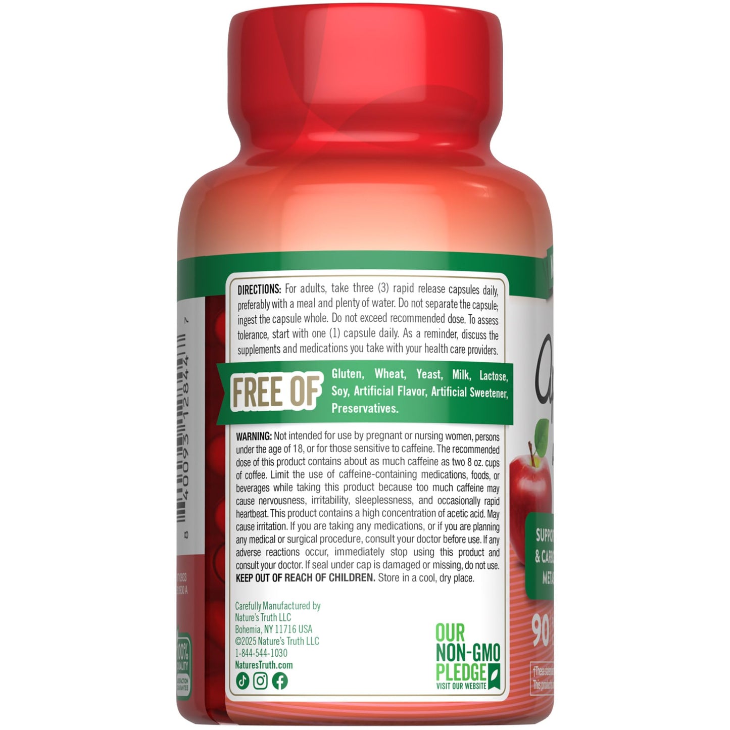 Nature's Truth Apple Cider Vinegar Pills | 90 Capsules | Non-GMO & Gluten Free Supplement - Maple Wellness Supplements