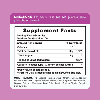 Nature's Truth Collagen Peptide Gummies for Women | 60 Count Type 1 and 3 | Strawberry Flavor - Maple Wellness Supplements