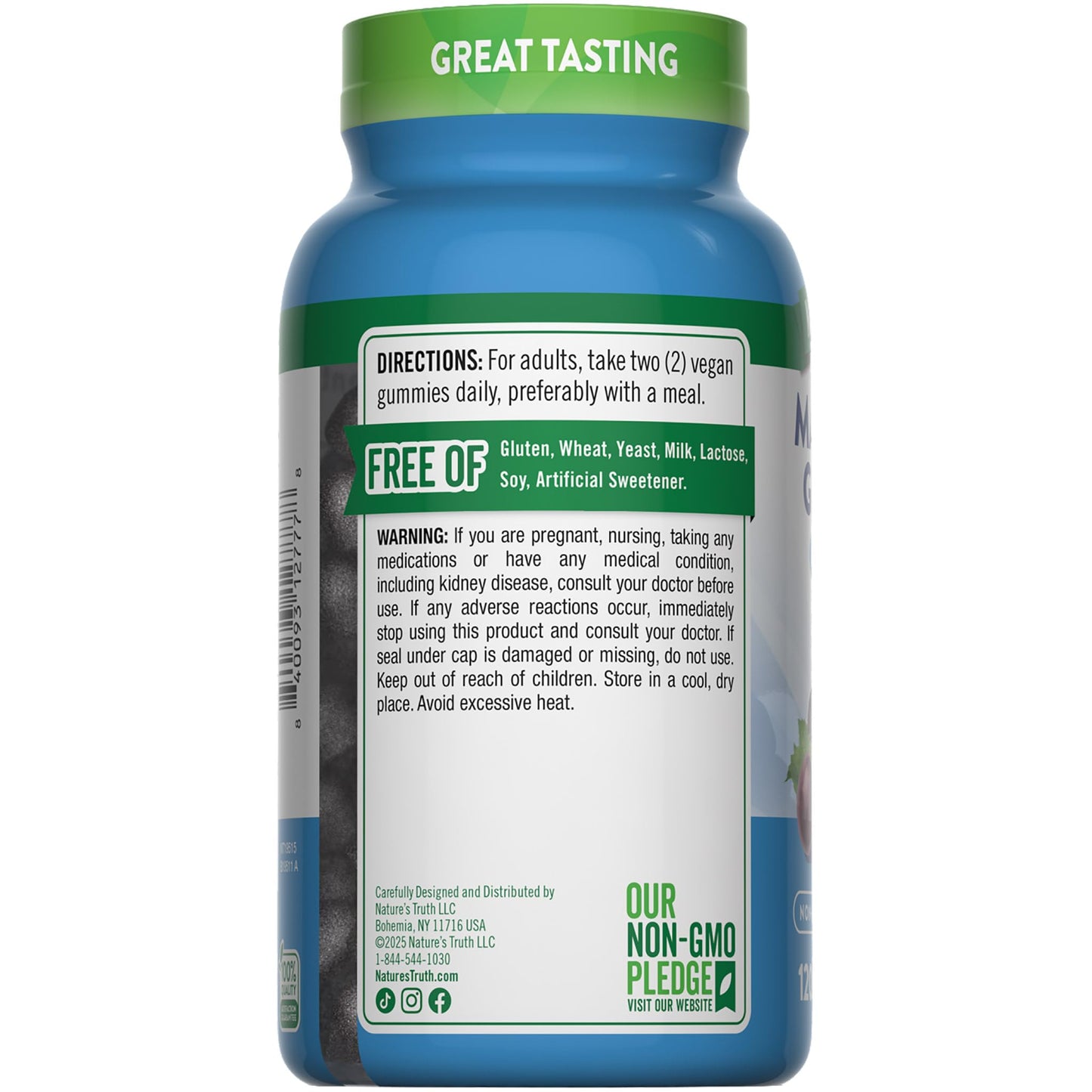 Nature's Truth Magnesium Glycinate Gummies for Adults | 200mg | 120 Count | Grape Flavor | Vegan, Non-GMO & Gluten Free Supplement - Maple Wellness Supplements