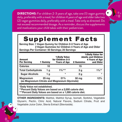 Nature's Truth Magnesium Gummies for Kids | Glycinate & Citrate | 50 Count | Mixed Berry Flavor | Vegan, Non-GMO - Maple Wellness Supplements
