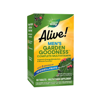 Nature's Way Alive! Garden Goodness Men's Multivitamin, Veggie & Fruit Blend (1400mg per serving), Made with Organic Kale, 60 Count - Maple Wellness Supplements