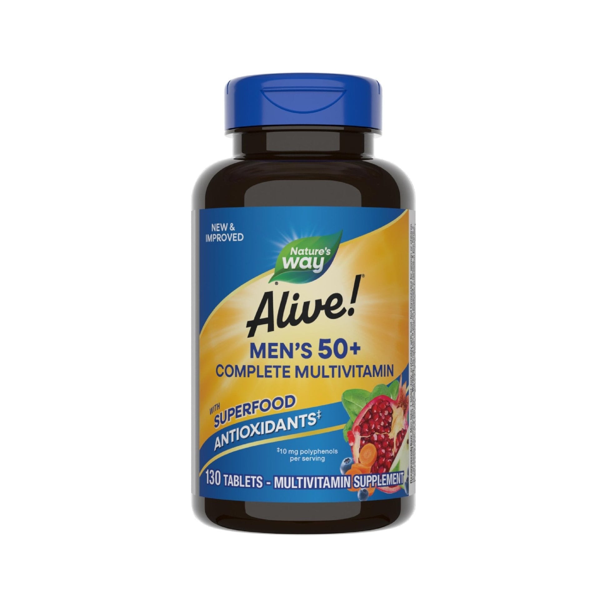 Nature’s Way Alive! Men’s 50+ Multivitamin Complete Tablets, Daily Multivitamin for Men Over 50, Supports Cellular Energy Metabolism - Maple Wellness Supplements