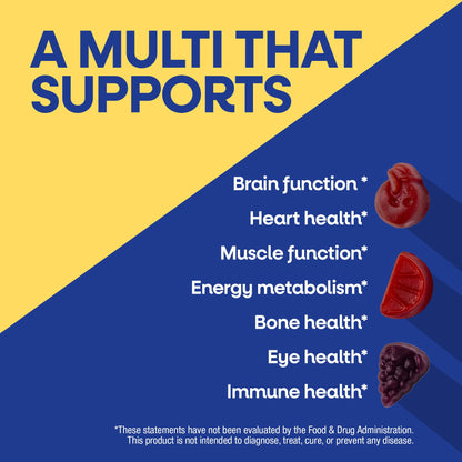 Nature’s Way Alive! Men’s 50 Plus Premium Gummy Multivitamin, Supports Healthy Heart, Brain & Muscle Function with High Potency B-Vitamins, Vitamin A, C, D3 - Maple Wellness Supplements