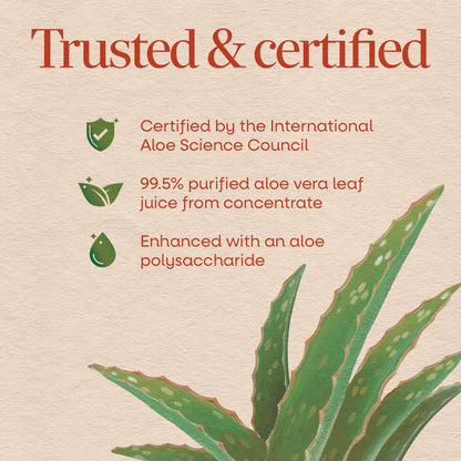 Nature’s Way Aloe Vera Leaf Juice, Flavorless Juice 99.5% Purified from Concentrate, Certified by The International Aloe Science Council, - Maple Wellness Supplements