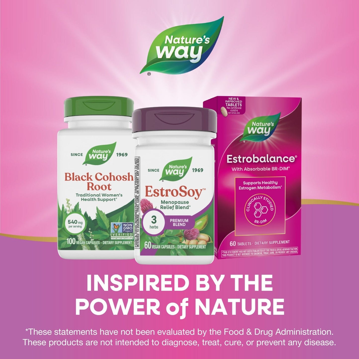 Nature's Way EstroSoy, Menopause Relief Blend*, Helps Relieve Menopausal Symptoms*, Black Cohosh, Fermented Soy Extracts, Red Clover, 60 Vegan Capsules (Packaging May Vary) - Maple Wellness Supplements