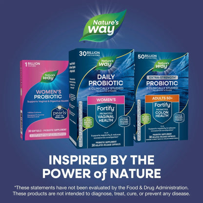 Nature’s Way Fortify Women’s Probiotic, 30 Billion Live Cultures, 11 Strains, Prebiotic, 30 Capsules - Maple Wellness Supplements