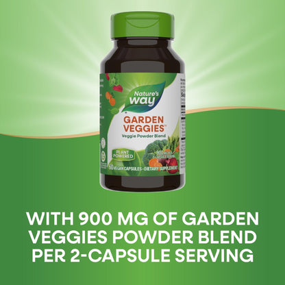Nature’s Way Garden Veggies, Vegetable Supplement Capsules, Plant-Powered Powder Blend Made with 12 Different Vegetables, Green Superfood Veggie Blend - Maple Wellness Supplements