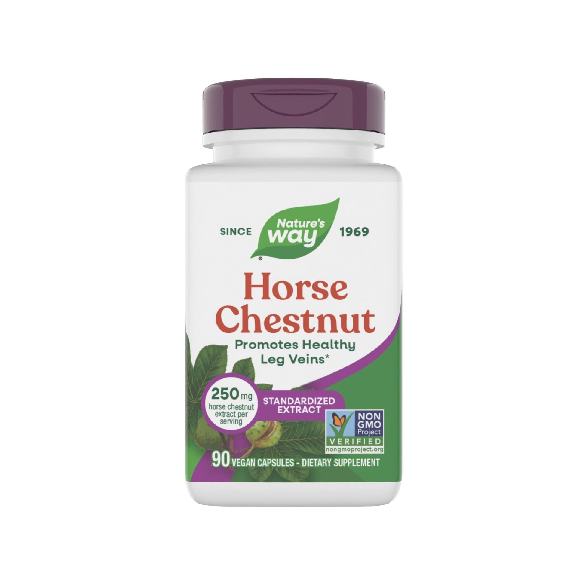 Nature's Way Horse Chestnut Extract, Premium Extract, Promotes Healthy Leg Veins*, 250 mg per Serving, Vegan - Maple Wellness Supplements