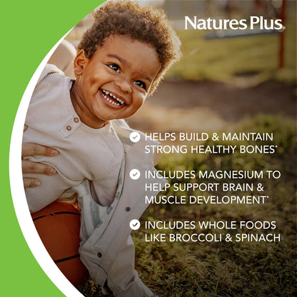 NaturesPlus Animal Parade Sugar-Free Children's Calcium, Vanilla Sundae Flavor - 90 Chewable Animal Shaped Tablets, Pack of 2 - Magnesium for Bone Health - Gluten Free - 90 Servings - Maple Wellness Supplements