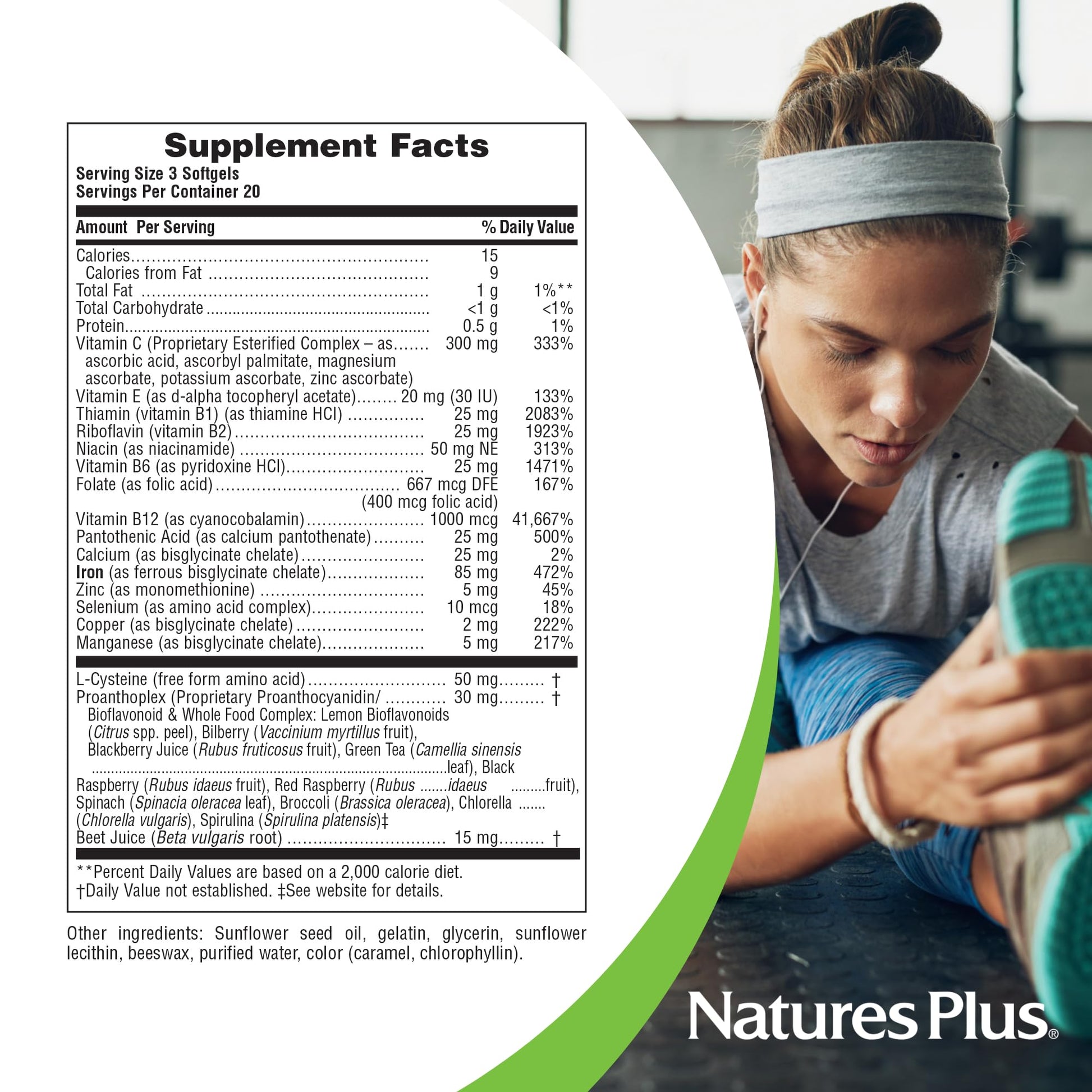 NaturesPlus Hema-Plex Iron - 60 Fast-Acting Softgels - 85 mg Iron + Vitamin C & Bioflavonoids for Healthy Red Blood Cells - Maple Wellness Supplements