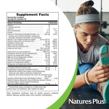 NaturesPlus Hema-Plex Iron - 60 Fast-Acting Softgels - 85 mg Iron + Vitamin C & Bioflavonoids for Healthy Red Blood Cells - Maple Wellness Supplements