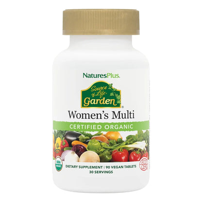 NaturesPlus Source of Life Garden Women’s Multivitamin - 90 Tablets - Supports Energy & Healthy Immune System - Maple Wellness Supplements