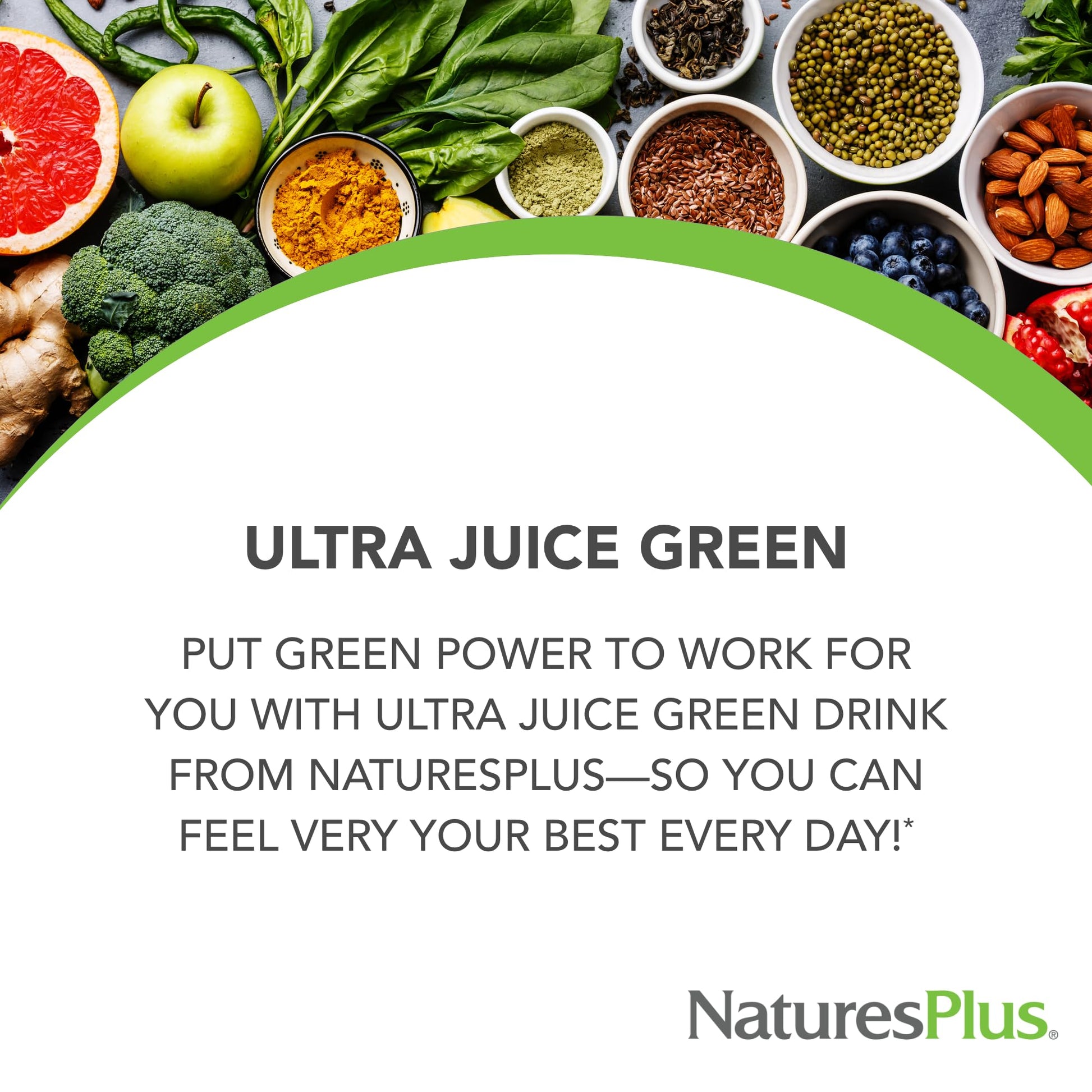NaturesPlus Ultra Juice Green Drink - 1.32 lb - Supports Immune Health, Digestion & Energy Production - Organic, Non-GMO, Vegan, Gluten Free - 60 Servings - Maple Wellness Supplements
