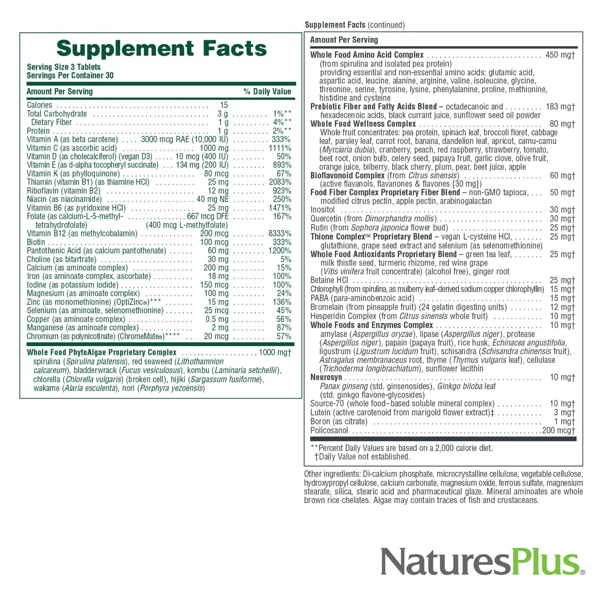 NaturesPlus Ultra Source of Life Multivitamin - 90 Tablets - Supports Immune Health, Energy & Overall Well-Being - with Lutein & Vitamin D3 - Maple Wellness Supplements