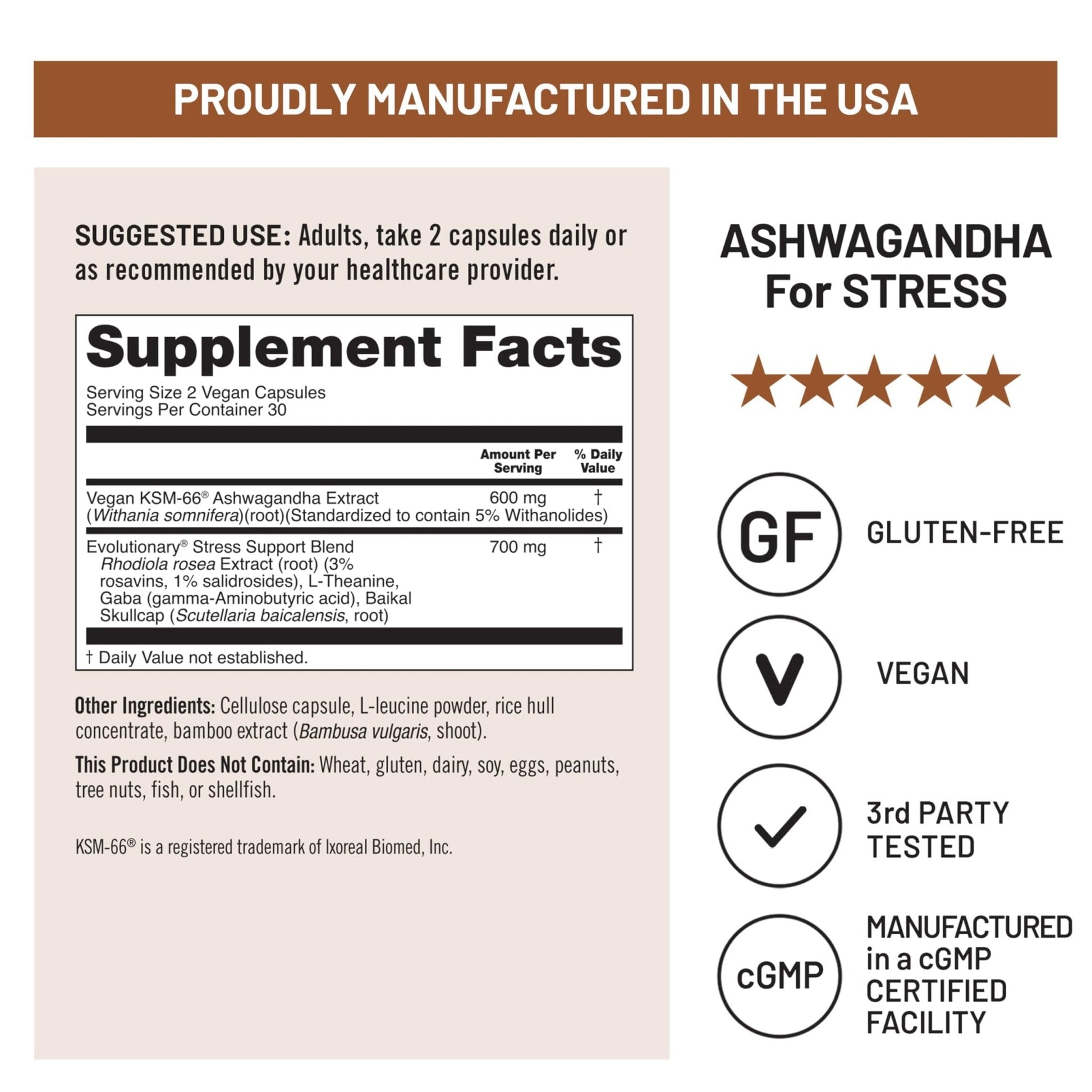NatureWise Ashwagandha for Stress - With KSM-66 Extract, GABA, L-Theanine, Rhodiola Rosea - Herbal Mood & Sleep Support - Vegan, Non-GMO, Gluten-Free - 60 Capsules[1-Month Supply] - Maple Wellness Supplements